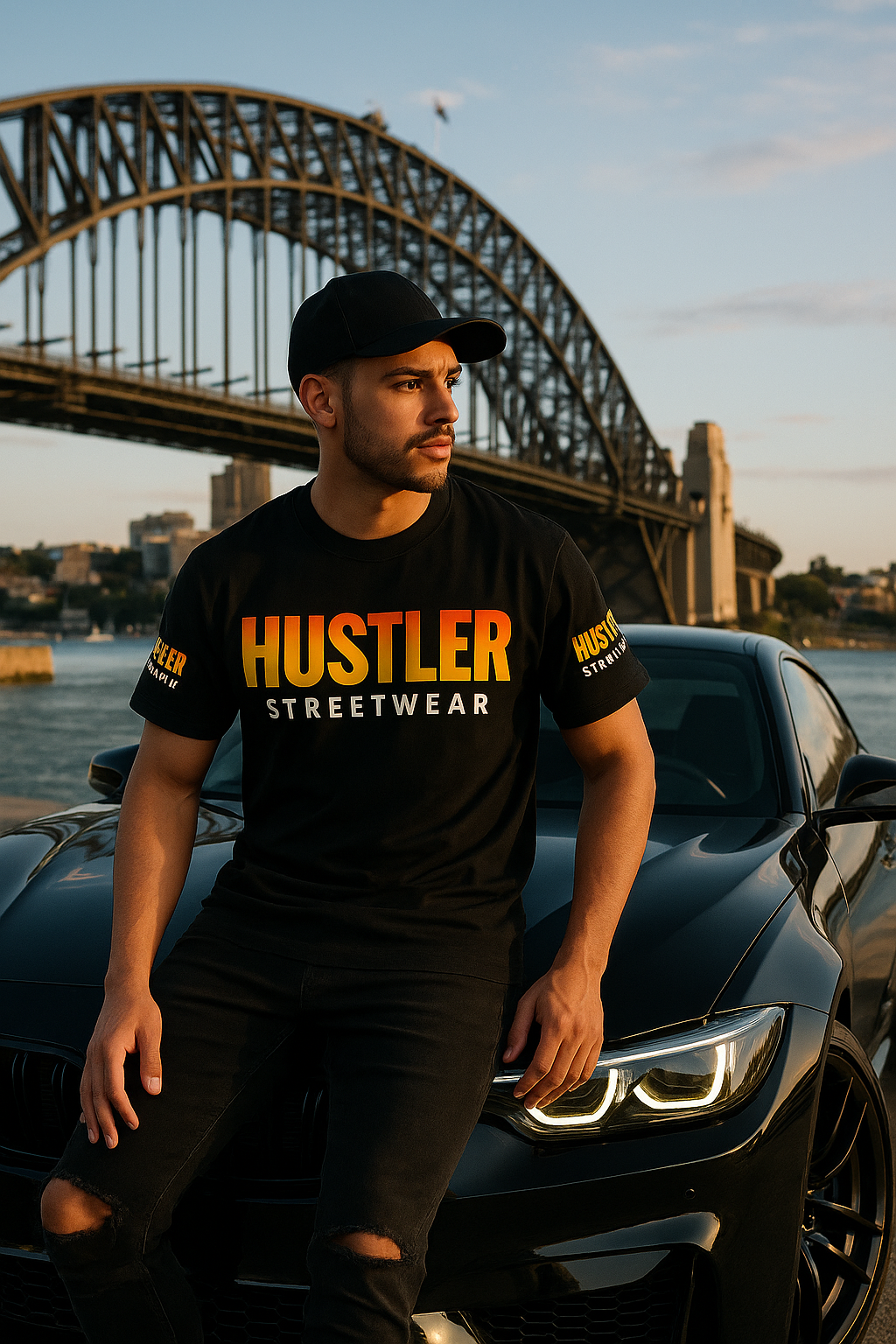 Hustler Streetwear Gradient Logo Tee