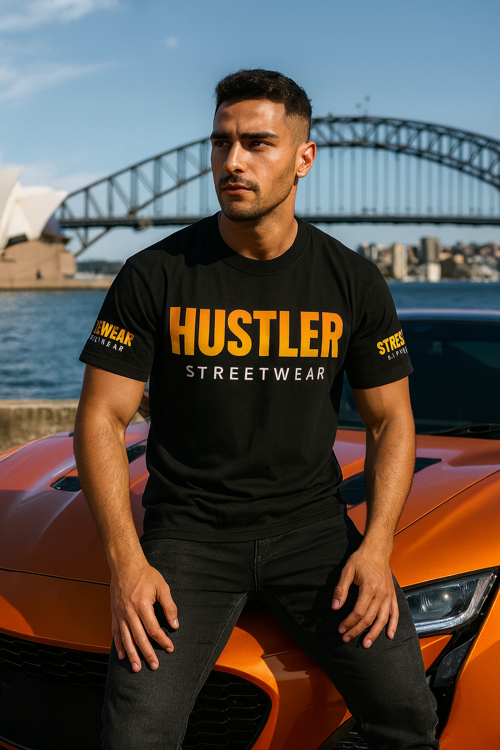 Hustler Streetwear Gradient Logo Tee