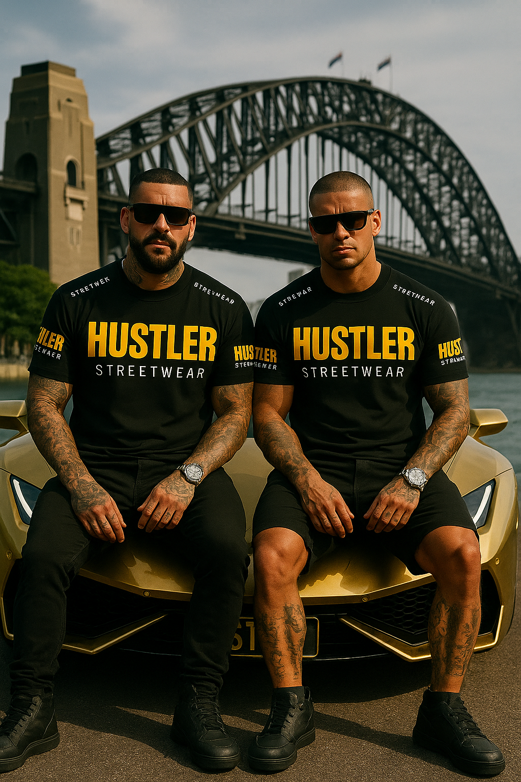 Hustler Streetwear Premium Black Tee – Bold 2 tone Edition
